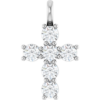 14K White 9/10 CTW Natural Diamond Pendant