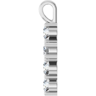14K White 9/10 CTW Natural Diamond Pendant