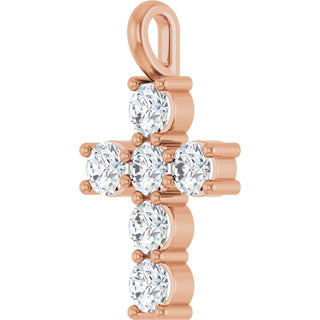 10K Rose 9/10 CTW Natural Diamond Pendant