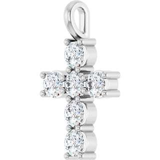14K White 9/10 CTW Natural Diamond Pendant