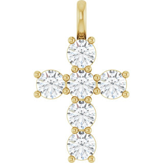 14K Yellow 1 5/8 CTW Natural Diamond Pendant