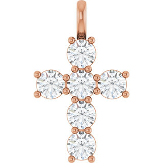 10K Rose 1 5/8 CTW Natural Diamond Pendant