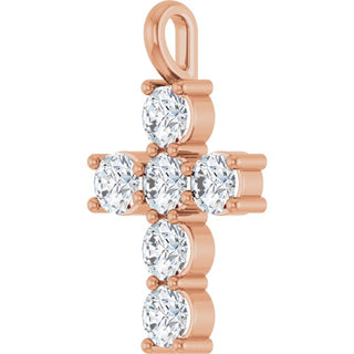 14K Rose 1 5/8 CTW Natural Diamond Pendant
