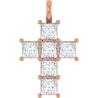 10K Rose 2 1/3 CTW Natural Diamond Pendant
