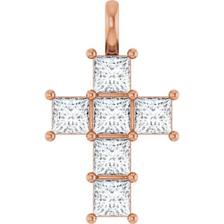 14K Rose 1 1/2 CTW Natural Diamond Pendant