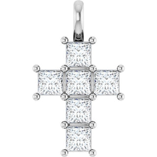 14K White 1 CTW Natural Diamond Pendant