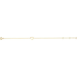 14K Yellow Heart 7" Bracelet