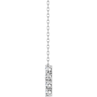 14K White 1/3 CTW Lab-Grown Diamond Sideways Cross 18" Necklace