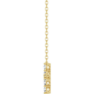 14K Yellow 1/3 CTW Lab-Grown Diamond Sideways Cross 18" Necklace