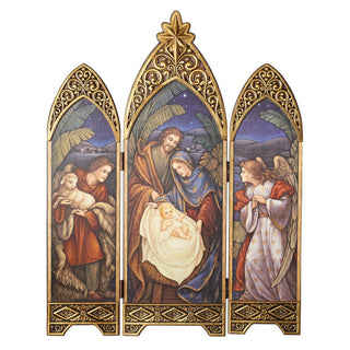 36.25-Inchnativty Screen With Angel Shepherd & Antique Gold Star