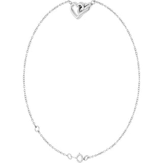 Sterling Silver Interlocking Hearts Link 6 1/2-7 1/2" Bracelet