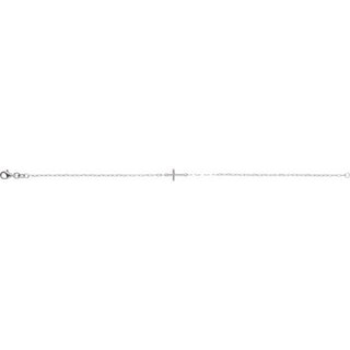 Sterling Silver Sideways Cross 7" Bracelet