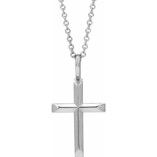 Sterling Silver Knife-Edge Cross 16-18" Necklace