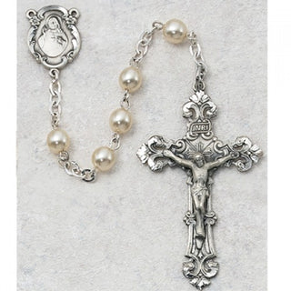 6MM Pearl Glass Rosary