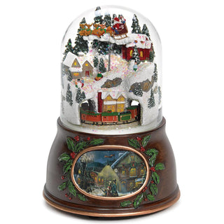 6-Inch Musical Village & Train With Santa Bullet Dome 100Mm