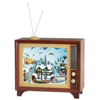 23-Inch Lighted Musical Tv With Rotating Train At Train Depot