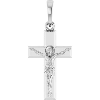 14K White Crucifix Pendant