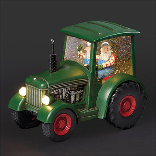 6.5-Inch Lighted Swirl Tractor With Farmer Santa