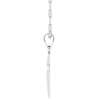 14K White Cross & Paperclip-Style Chain 18" Necklace