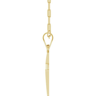 14K Yellow Cross & Paperclip-Style Chain 18" Necklace