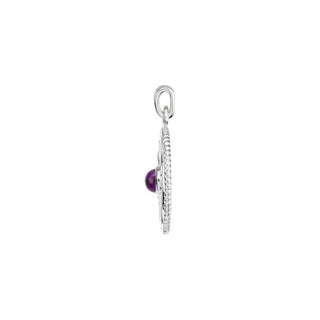 Sterling Silver Natural Amethyst Rope Maltese Cross Pendant