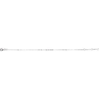 14K White 1/6 CTW Natural Diamond Three-Stone Bar 6-7 1/2" Link Bracelet