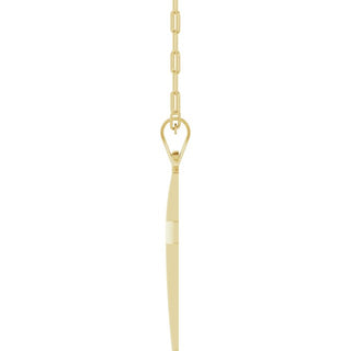 14K Yellow Cross & Paperclip-Style Chain 18" Necklace