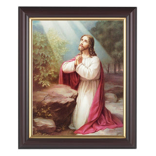 Christ On Mt.Olive In Walnut Frame 10.25X12.25" 8X10 Print