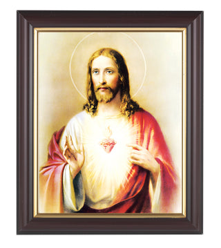 Sacred Heart In Walnut Frame 10.25X12.25" 8X10 Print