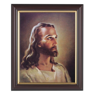 Head Of Christ In Walnut Frame 10.25X12.25" 8X10 Print