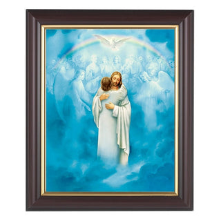 Christ Welcoming Home In Walnut Frame 10.25X12.25" 8X10 Print