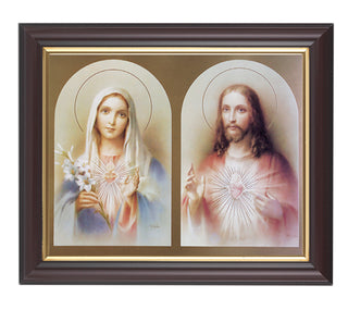 The Sacred Hearts In Walnut Frame 10.25X12.25" 8X10 Print