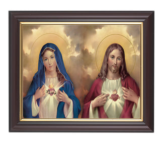The Sacred Hearts In Walnut Frame 10.25X12.25" 8X10 Print
