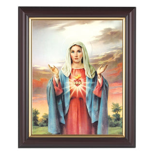 Immaculate Heart Of Mary Walnut Frame 10.25X12.25" 8X10 Print