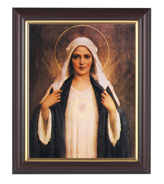 Immaculate Heart Of Mary 8X10 Walnut Frame 10.25X12.25