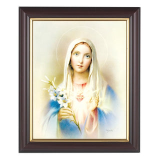 Immaculate Heart Of Mary 8X10 Walnut Frame 10.25X12.25"