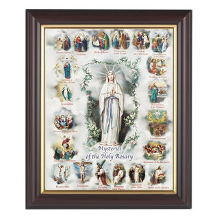 Mysteries Of The Rosary Walnut Frame 10.25X12.25" 8X10 Print