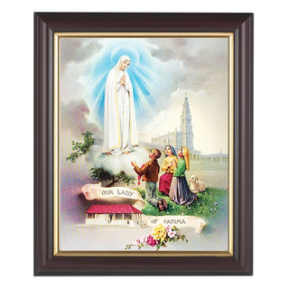 Our Lady Of Fatima In Walnut Frame 10.25X12.25" 8X10 Print