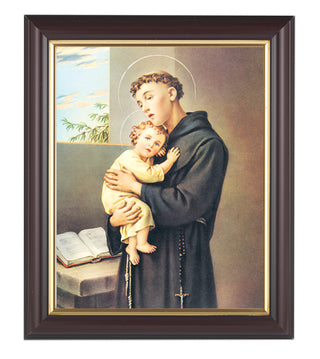 St. Anthony In Walnut Frame 10.25X12.25" 8X10 Print