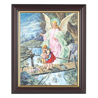 Guardian Angel In Walnut Frame 8X10 Print