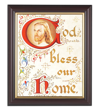 House Blessing-Christ Walnut Frame 10.25X12.25" 8X10 Print