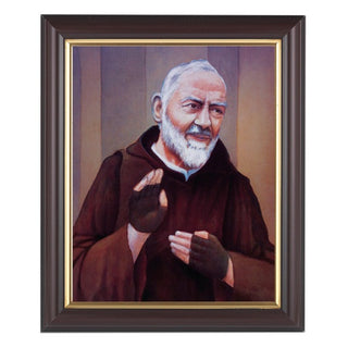 St. Pio In Walnut Frame 10.25X12.25" 8X10 Print