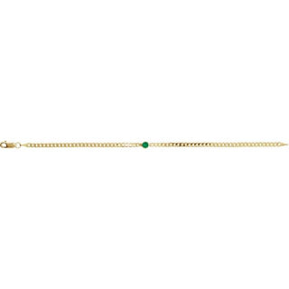14K Yellow Natural Emerald Link 7" Bracelet