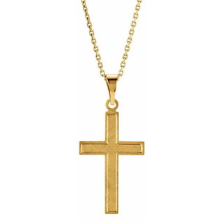 14K Yellow 18x12 mm Cross 18" Necklace