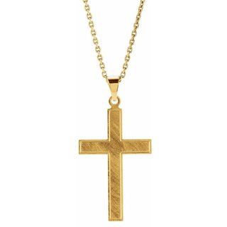 14K Yellow 28x18 mm Cross 18" Necklace
