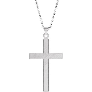 14K White 21.5x12 mm Cross 18" Necklace