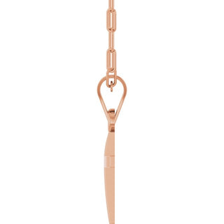14K Rose Cross & Paperclip-Style Chain 18" Necklace