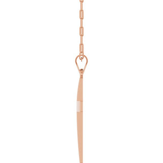 14K Rose Cross & Paperclip-Style Chain 18" Necklace