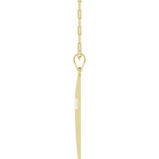 14K Yellow Cross & Paperclip-Style Chain 18" Necklace