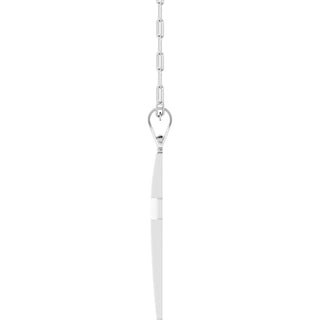 14K White Cross & Paperclip-Style Chain 18" Necklace